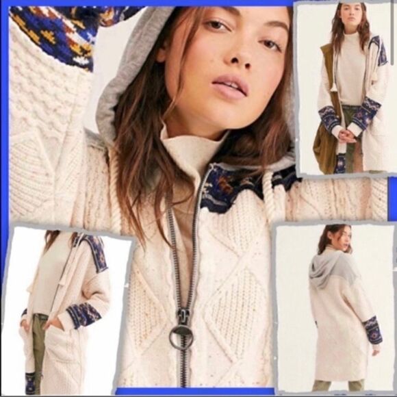 Free People “Capture The Moment Sweater” Cardigan Jacket Oversized Boho - Picture 1 of 7